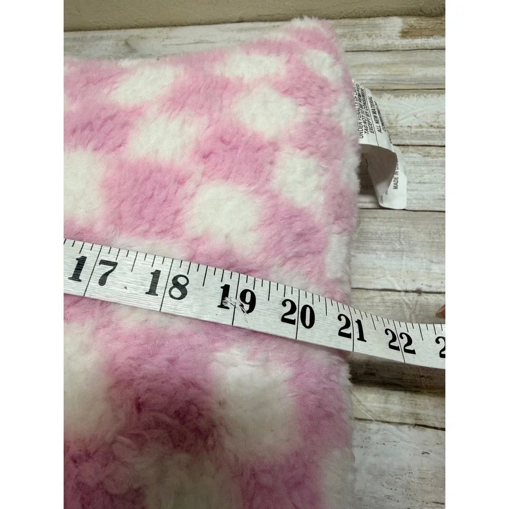 Novogratz Halloween Pink Checkered Ghost Plush Decorative Pillow New